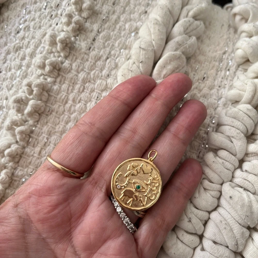 Lucky charm 14k - emerald evil eye 🧿 - Picture 3 of 4